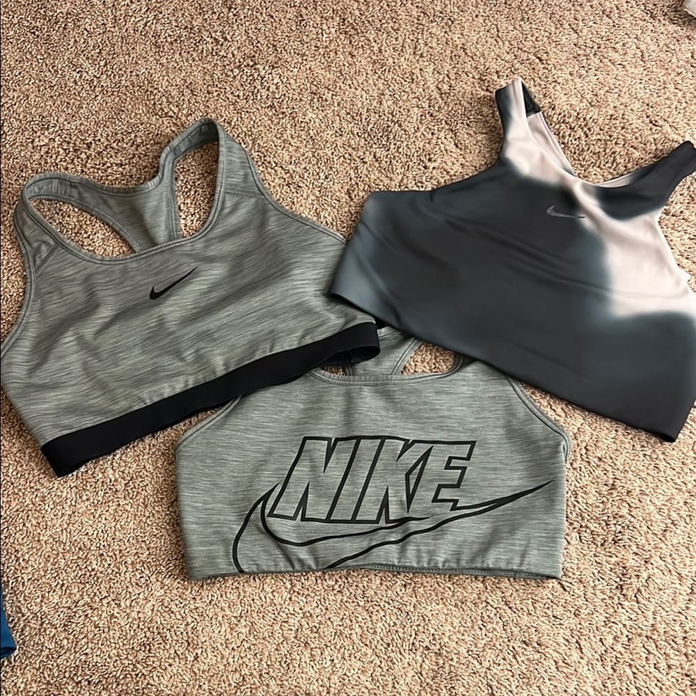Nike Gray Sports Bra Trio